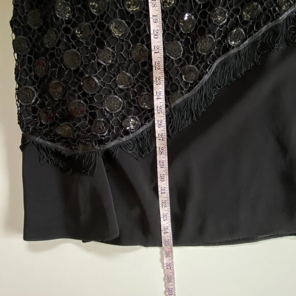 St Anthony Sacari Midi Crochet Sequin Overlay Fringe Skirt - Picture 11 of 13